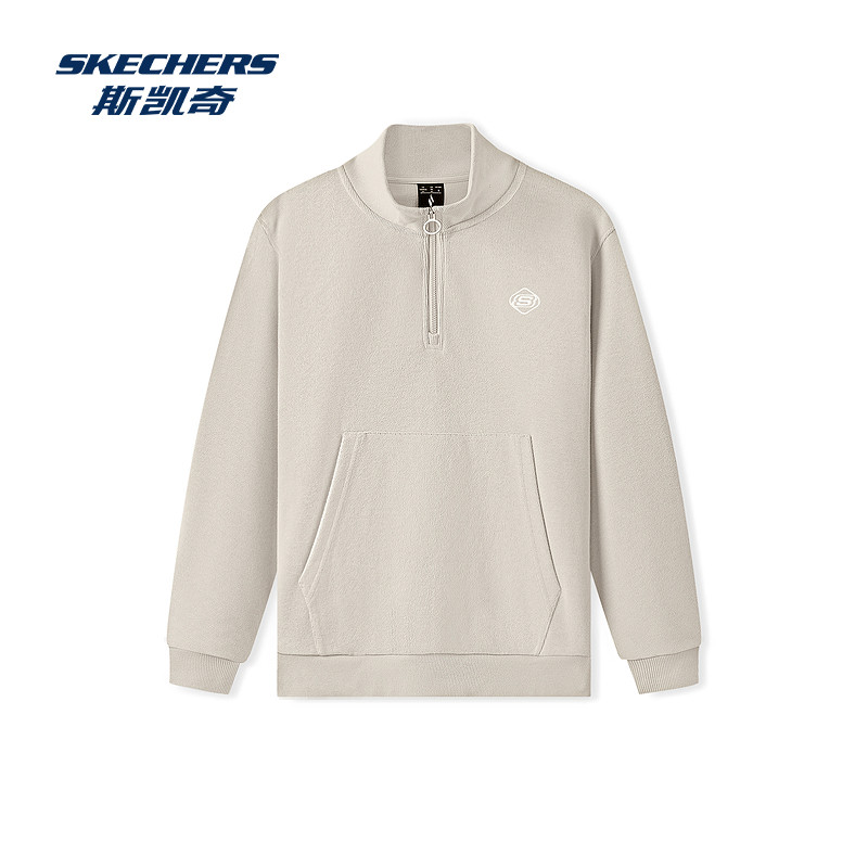 Skechers斯凯奇男女春夏圆领运动卫衣套头衫宽松版型保暖柔软简约