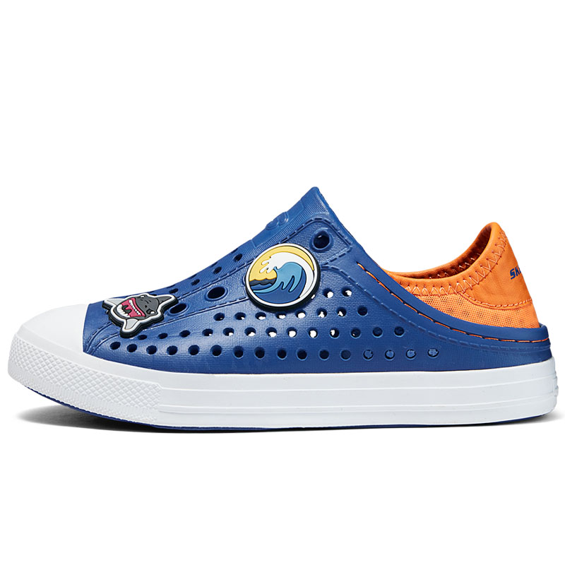 Skechers斯凯奇童鞋儿童洞洞鞋秋季炫酷镂空男大童一脚蹬沙滩凉鞋