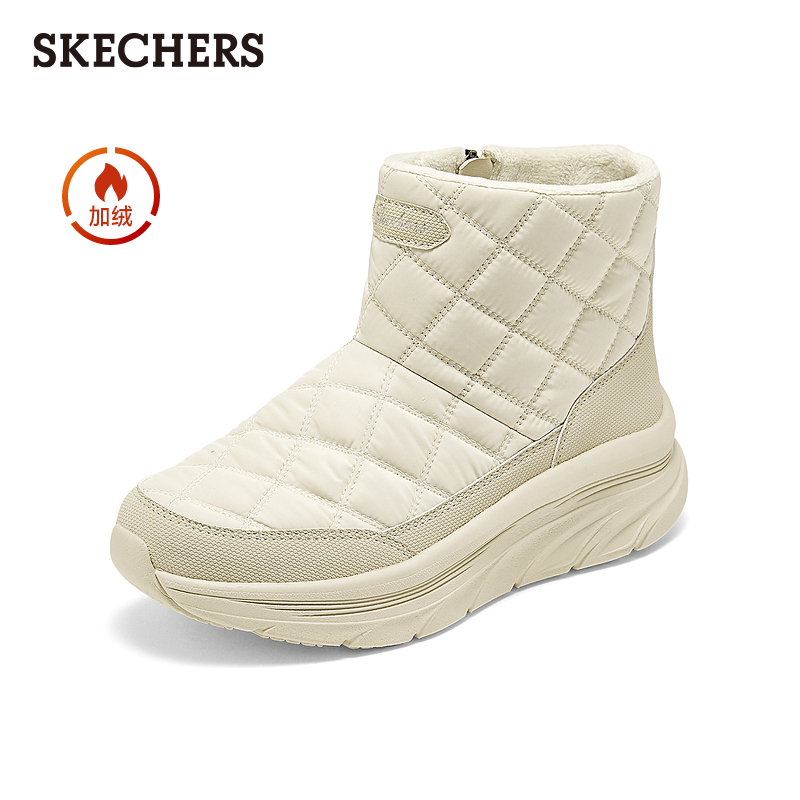Skechers斯凯奇2024新款冬季女鞋厚底轻盈缓震雪地靴保暖