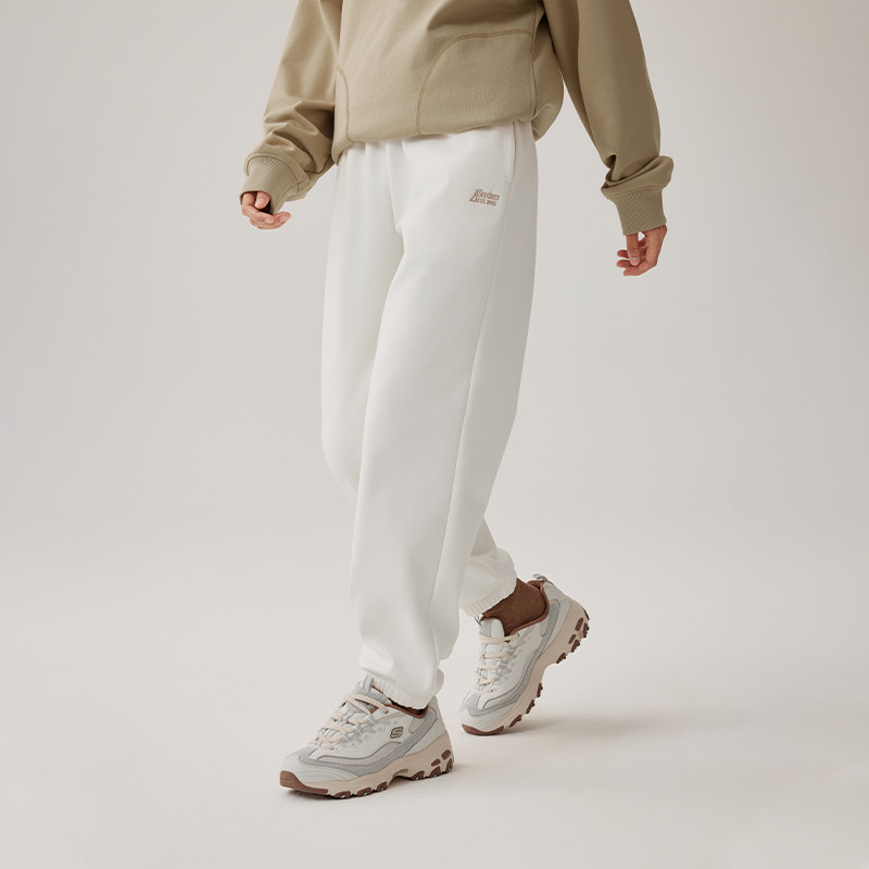 斯凯奇2026春季新款女士舒适柔软长裤纯色休闲运动裤直筒束脚卫裤