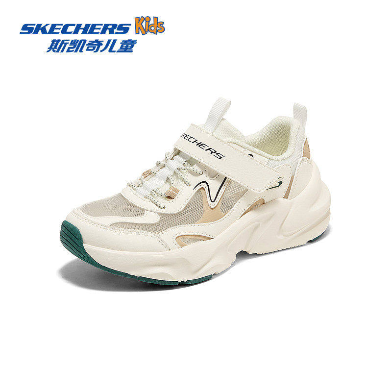 Skechers斯凯奇男童魔术贴运动鞋中大童低帮休闲鞋透气网面舒适