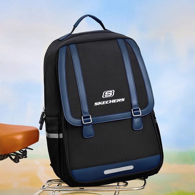 斯凯奇男女童学院风双肩背包防沾水抗菌大容量书包户外旅行背包