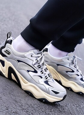 Skechers斯凯奇DLITE5.0熊猫鞋秋男鞋机甲鞋厚底休闲鞋增高老爹鞋