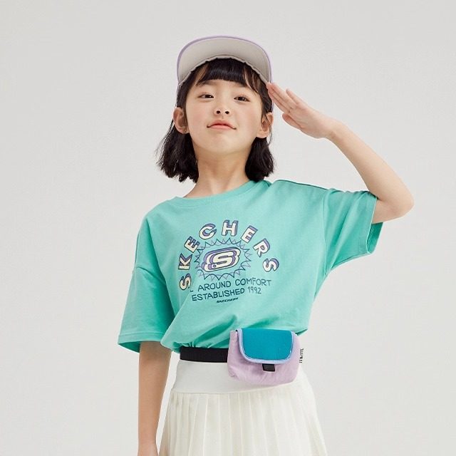 Skechers斯凯奇童装秋季中大童短袖T恤男女中大儿童百搭运动上衣,童装/婴儿装/亲子装,T恤,淘宝优惠券,粉丝福利购,淘宝优惠卷