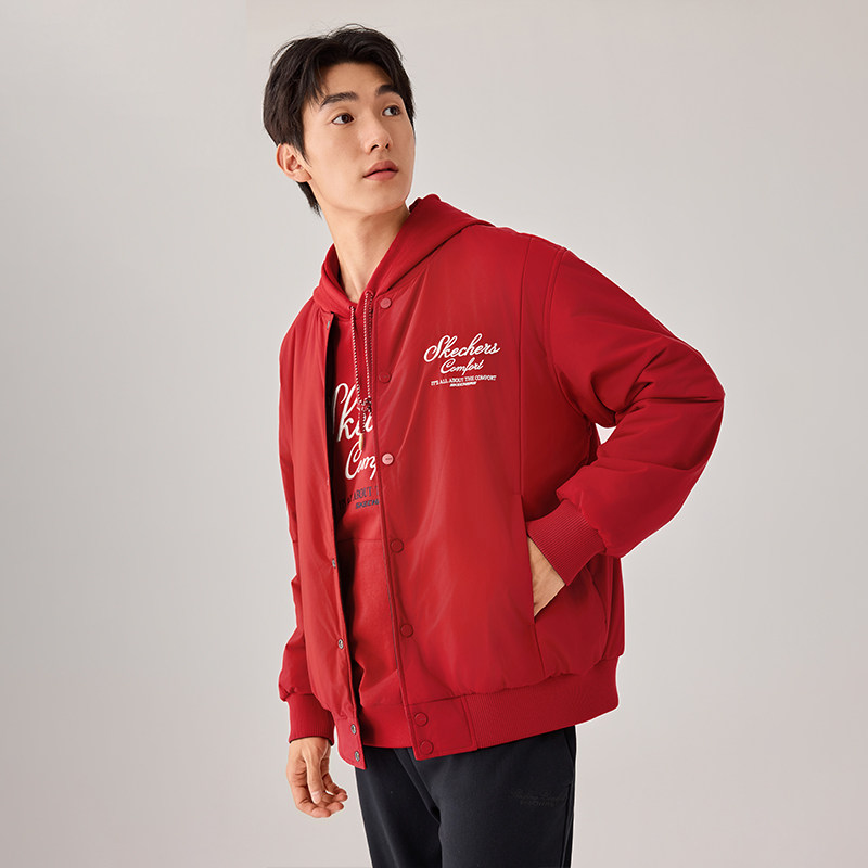 斯凯奇2026春新年CNY马年限定男女同款棉外套棒球服双面穿防风