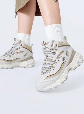 斯凯奇春季高帮绑带设计运动鞋轻质减震柔软休闲鞋时尚百搭169075