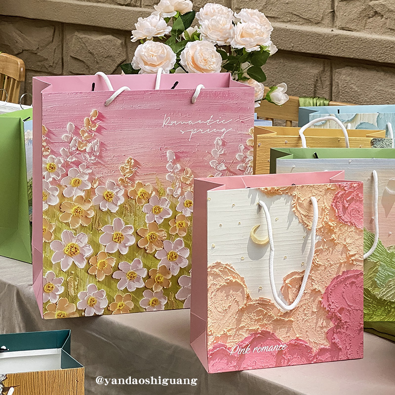 油画棒礼品袋月亮舞曲生日送礼