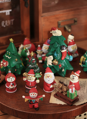 圣诞节日式可爱猫咪ins树脂摆件