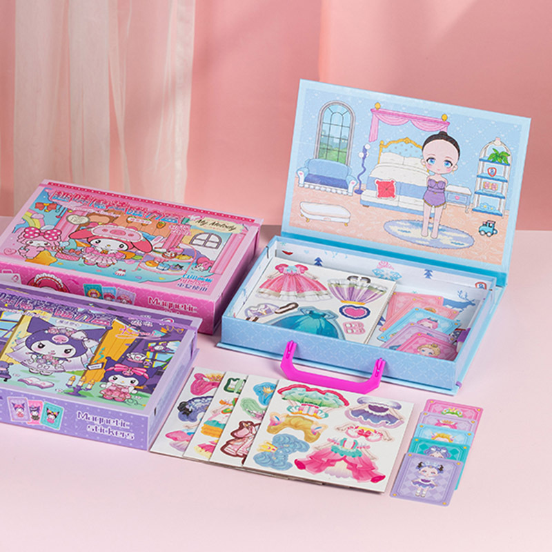 趣味魔法磁力盒换装艾莎萌可玩具