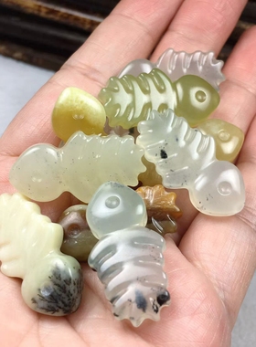 全新岫玉水墨鱼骨吊坠包邮