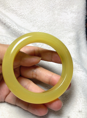 岫玉手镯正圈56口特色辽阳奶黄包玉镯子女天然玉石保真一物一图