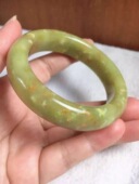 岫玉手镯辽阳料入门天然玉石一方镯色藏尽山河风月半世圆满皆予你