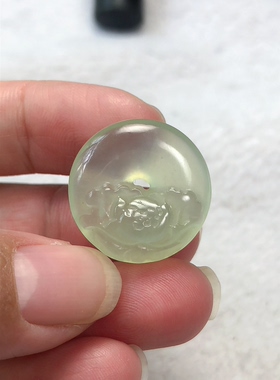 岫玉牡丹花小吊坠冰