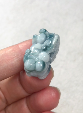 翡翠貔貅吊坠天然A货项链毛衣链挂件包邮一物一图