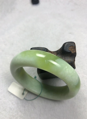 天然岫玉正圈手镯53口保真包邮