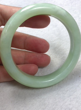 花玉蓝水鸭蛋青手镯正圈54口