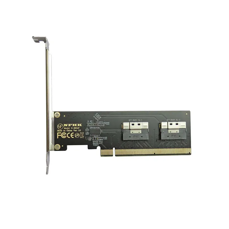 PCIe 3.0 4.0 x16转2口SFF-8654 8i adapter转接卡