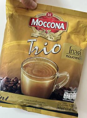 泰国原装MOCCONA三合一速溶咖啡绿色袋装低糖低脂意式摩可纳特浓