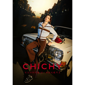 套装 开衫 女25冬季 CHICHY复古休闲蓝色针织毛衫 新款 修身 长裤 两件套