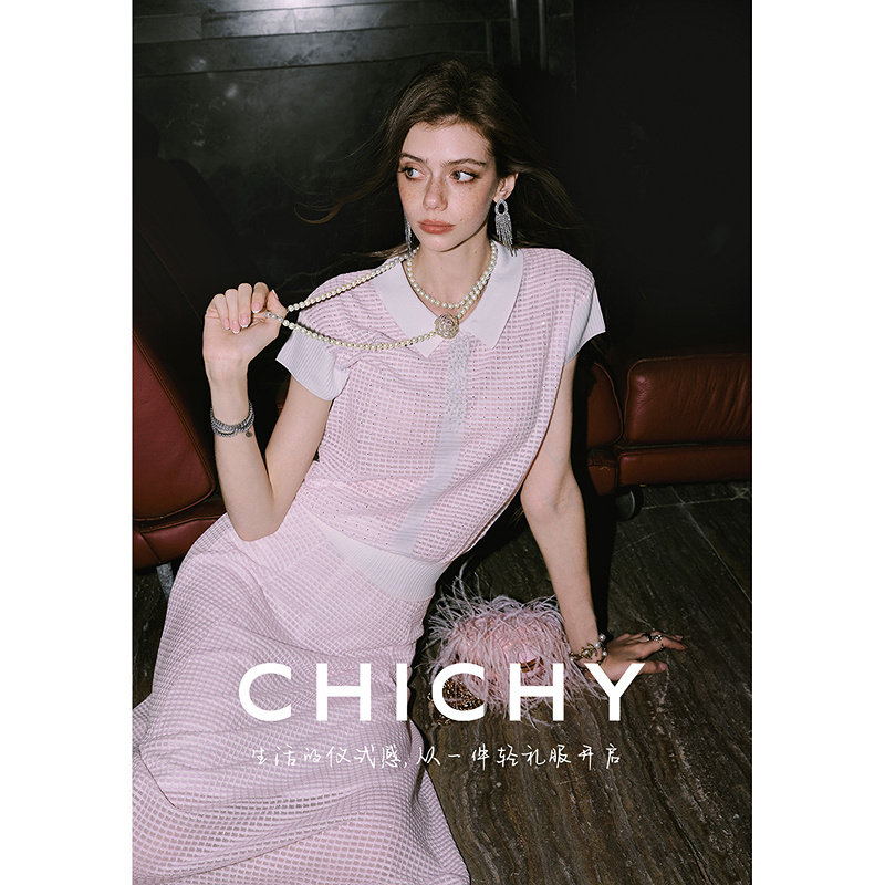 CHICHY法式重工名媛风针织小衫