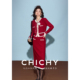 半身长裙两件套 CHICHY经典 女秋季 款 显瘦开衫 红色小香风针织套装