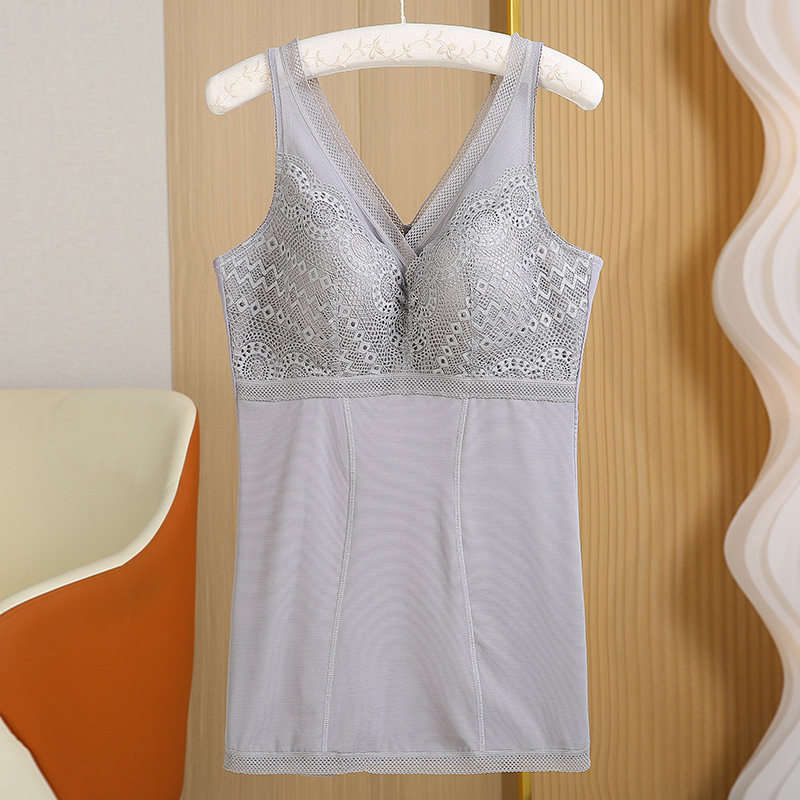 大码防寒保暖美体塑身衣大罩杯聚拢薄款弹力背心长款打底女士内衣