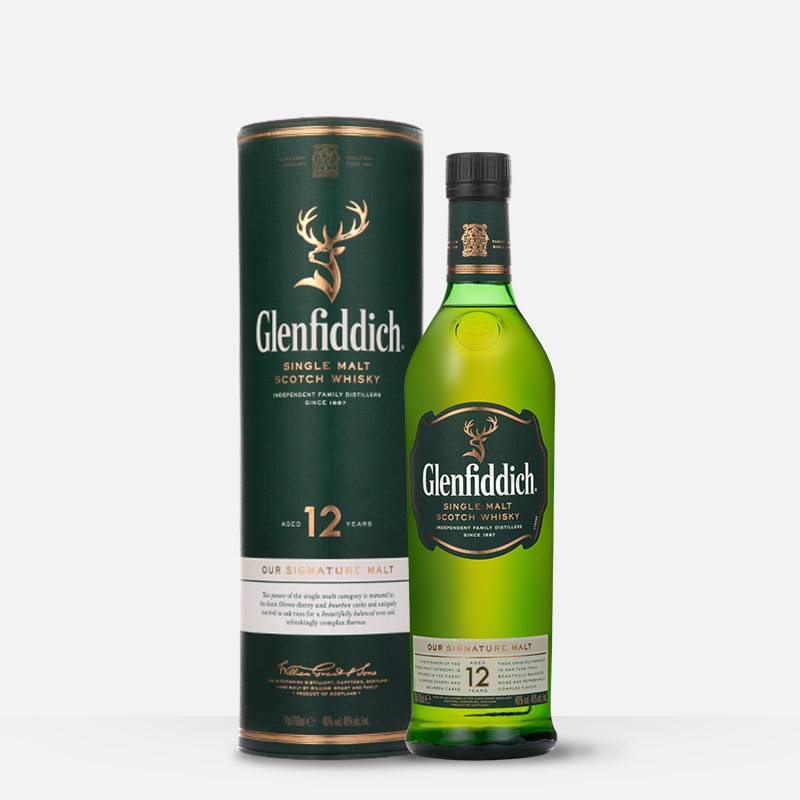 原装进口 glenfiddich 苏格兰菲迪12年单一麦芽威士忌洋酒 行货