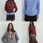 DoOr 美式 2色格子长袖 衬衫 2025春季 复古Nova基础内搭打底衫 女