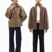 2025可两面外穿廓形做旧短外套 Anna DoOr PU皮环保毛毛外套