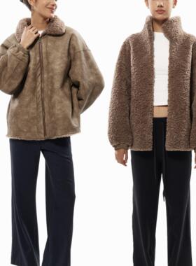 A DoOr PU皮环保毛毛外套 Anna 2025可两面外穿廓形做旧短外套