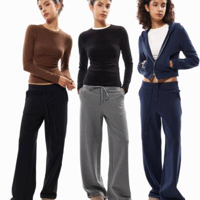 A DoOr 垂感直筒休闲卫裤2025春季新款抽绳长裤美式复古阔腿裤