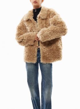 A DoOr 环保皮草毛毛外套2025冬新款仿麂皮绒皮毛一体百搭上衣