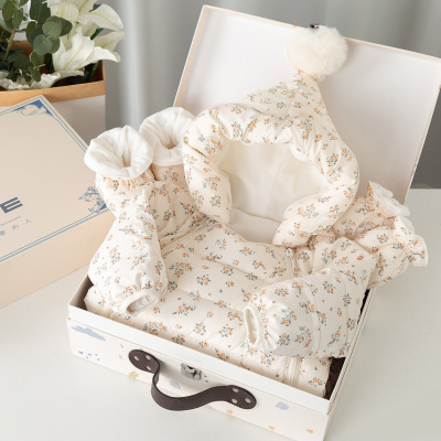 rzye婴儿连体羽绒服冬装新生婴儿衣服外出爬服公主女宝宝厚哈衣服