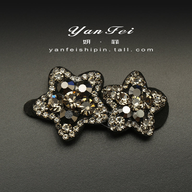 妍菲镶钻设计高级感可爱星星水钻五角星BB夹刘海夹后脑勺侧边夹