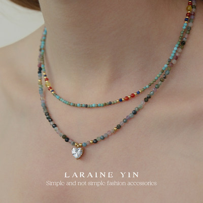LARAINE YIN原创设计串珠项链新中式绿色叠戴锁骨链夏度假