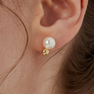 LARAINE YIN纯银球球耳钉高级感施家珍珠耳环女小众设计气质耳饰