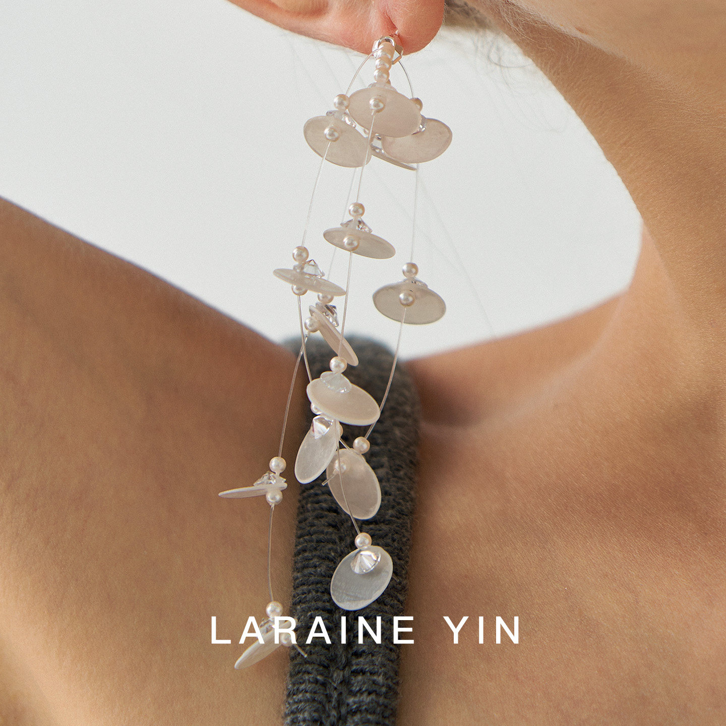 LARAINE YIN法式复古贝壳片流苏长款耳环女925银耳针度假风设计感,饰品/流行首饰/时尚饰品新,耳环,淘宝优惠券,粉丝福利购,淘宝优惠卷