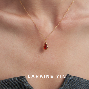 LARAINE 项链红绿吊坠葫芦福禄锁骨链轻奢颈链 YIN小众新中式