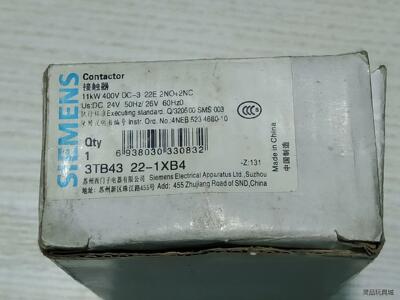 西门子接触器 3TB4322－0X DC24V，2NO+2N议价商品