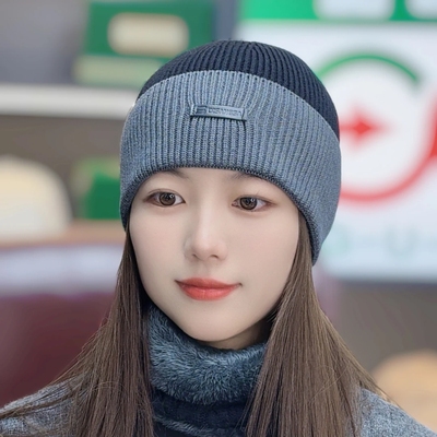 吉帽普子男女同款针织帽子柔软户外百搭防风防寒保暖帽高弹厚冷帽