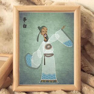 2元攒非遗皮影唐代杨贵妃唐明皇人物周边摆台相框桌面