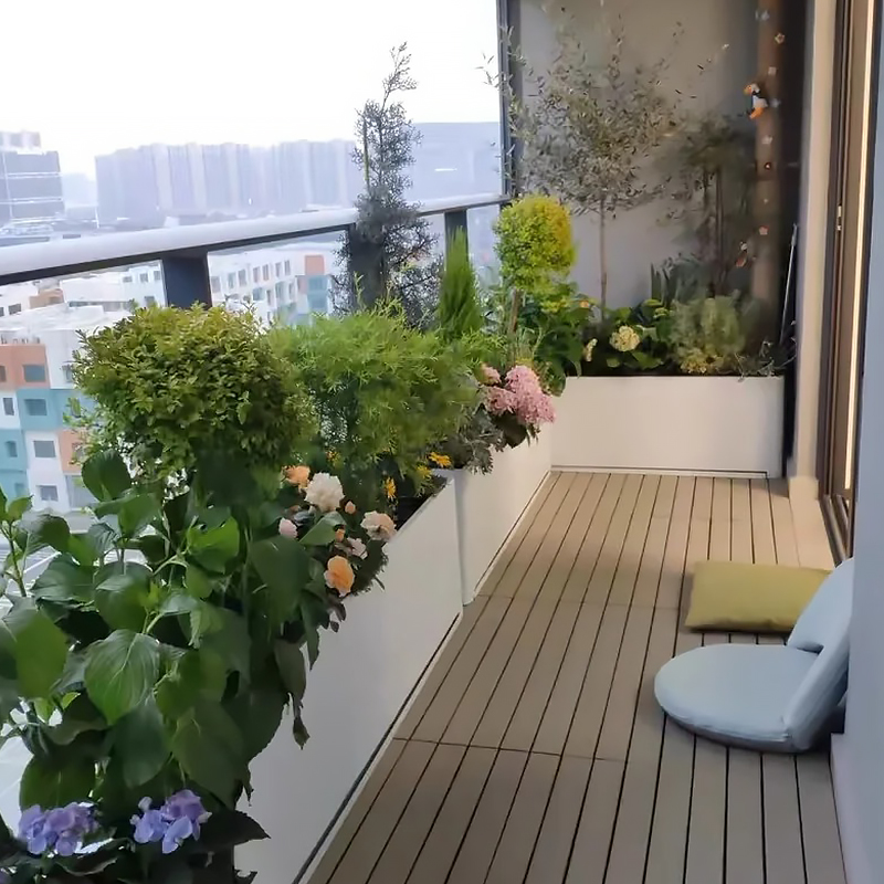 阳台不锈钢花箱定制室外露台卡座花槽房地产铁艺花盆移动组合树池