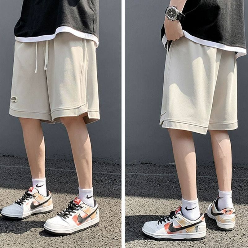运动裤篮球健身潮牌五分裤卡其纯棉休闲裤大码宽松薄款夏季男短裤