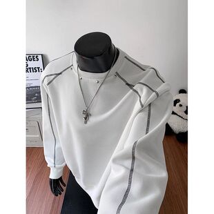 美式铆钉外套解构宽松衣服痞帅高级感圆领重磅卫衣男潮流春秋潮牌