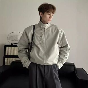 c外套le教练欧美潮牌美式复古夹克服男款哈灵顿多排anfit街头纽扣