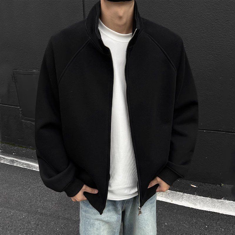 立领款男上衣开衫百搭秋冬重磅