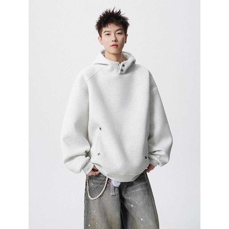 加厚百搭连帽潮牌潮纯色重磅