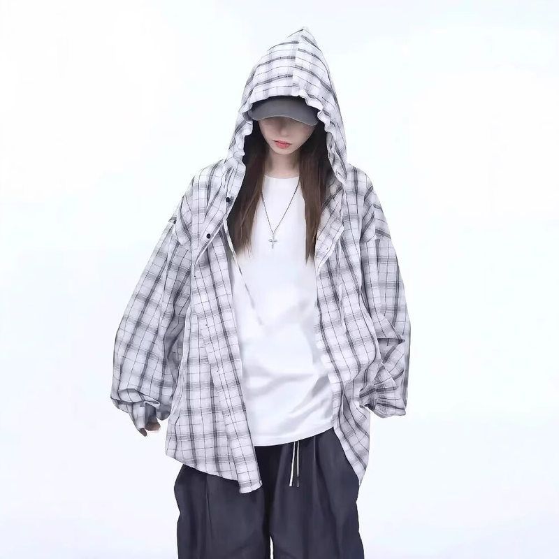 长袖复古冰丝防晒衣美式风网慵懒
