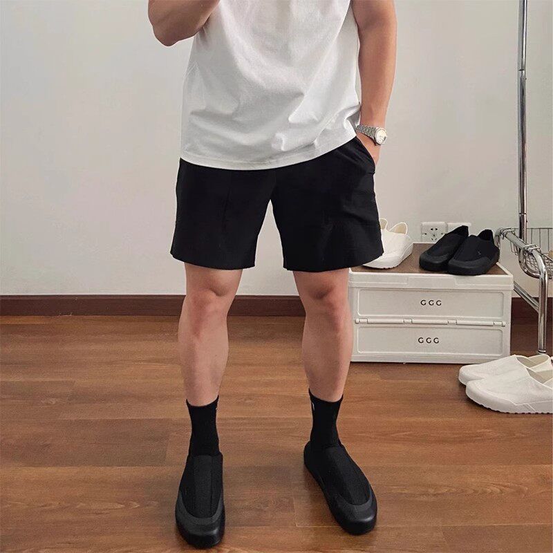 男款沙滩裤健身黑色子跑步薄款速干运动短裤夏季四分裤美式篮球裤