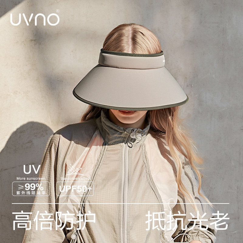uvno防晒帽2024新款遮脸大帽檐遮阳帽夏季防紫外线